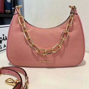 MICHAEL KORS  Cora Large pebbled leather pouchette-primrose NWT